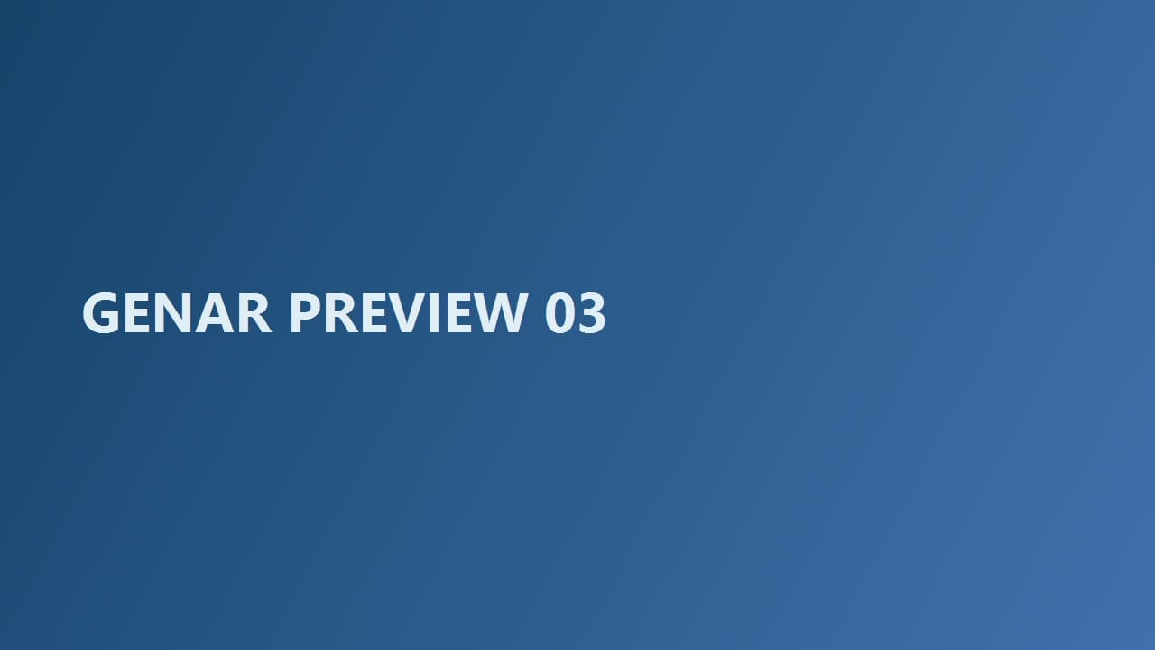 Genar demo preview showing another generated environment draft for robotics simulation review.