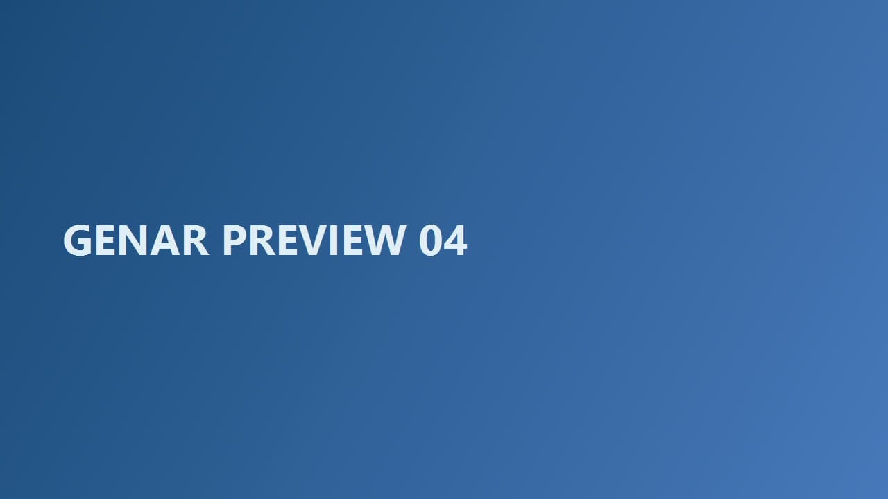 Genar demo preview showing a generated simulation scene prepared for export review.